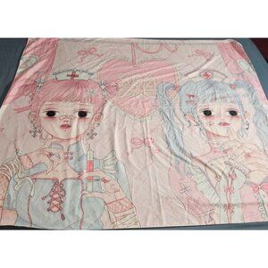 Wall Hanging Tapestry Kawaii Lolita Girl Nurse Chobits Fabric Pink White 59 x 50